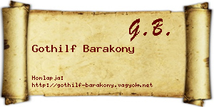 Gothilf Barakony névjegykártya